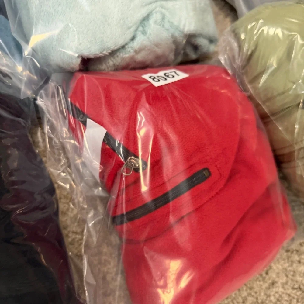 The North Face Mens Quarter Zip Fleece Pullover Red Black Mock Neck Large 8067